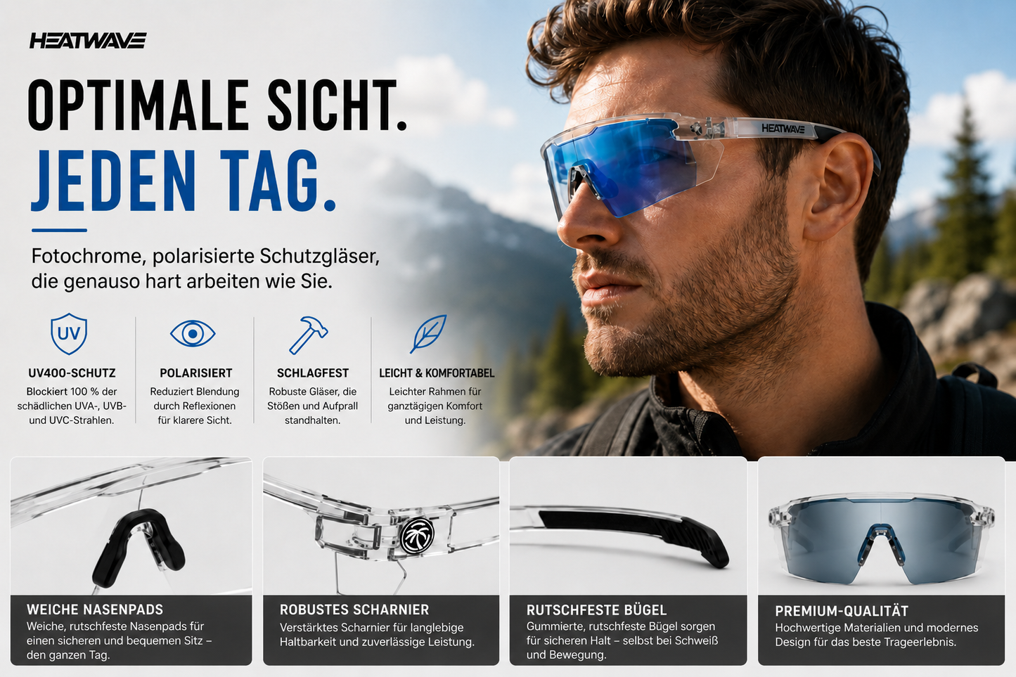 Sonnenbrille mit adaptiven Gläsern