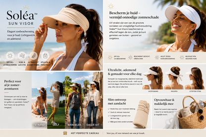 Soléa Sonnenvisier – Eleganter Sonnenschutz für Haut und Haare, für komfortable Sommertage