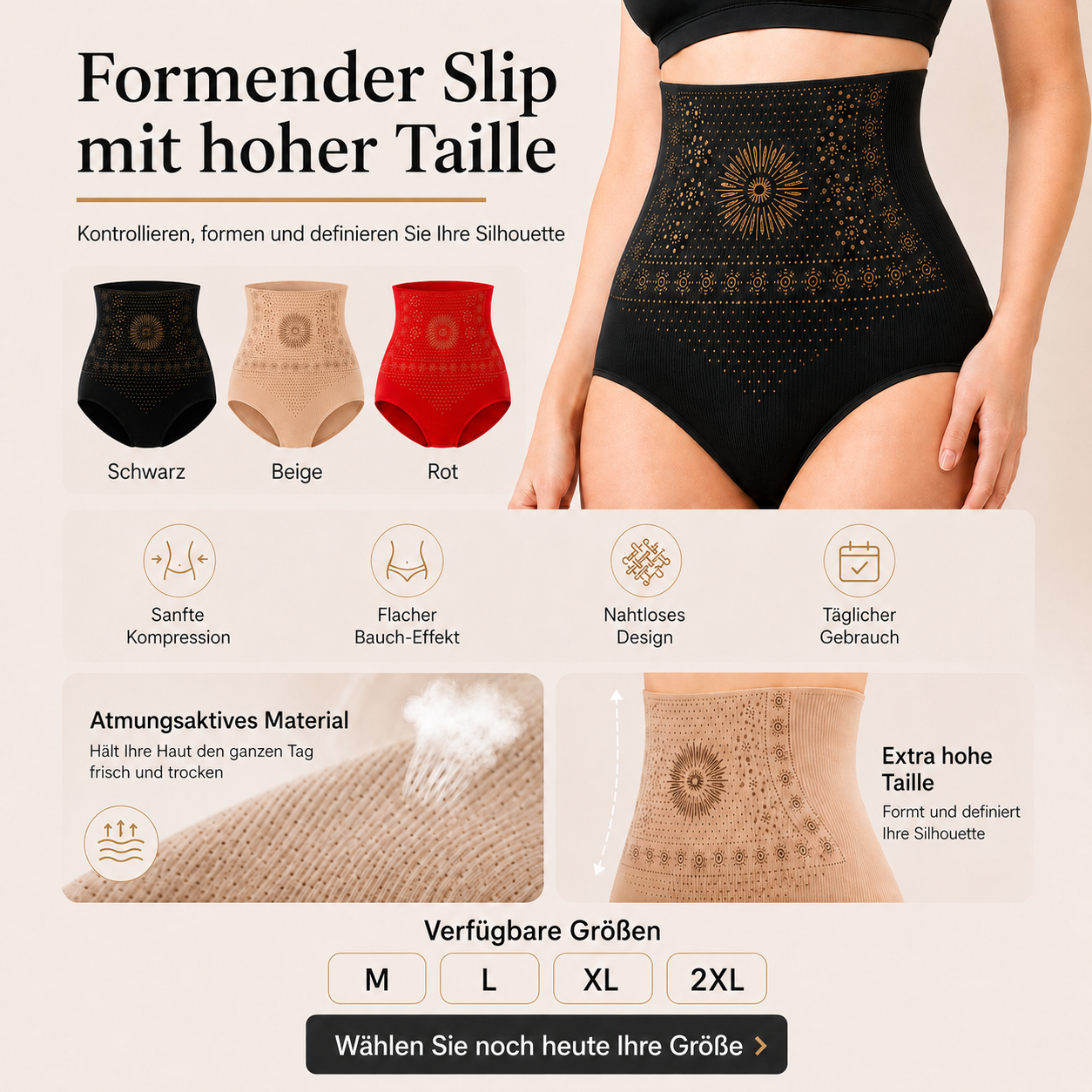 Formende Shorts mit Hoher Taille