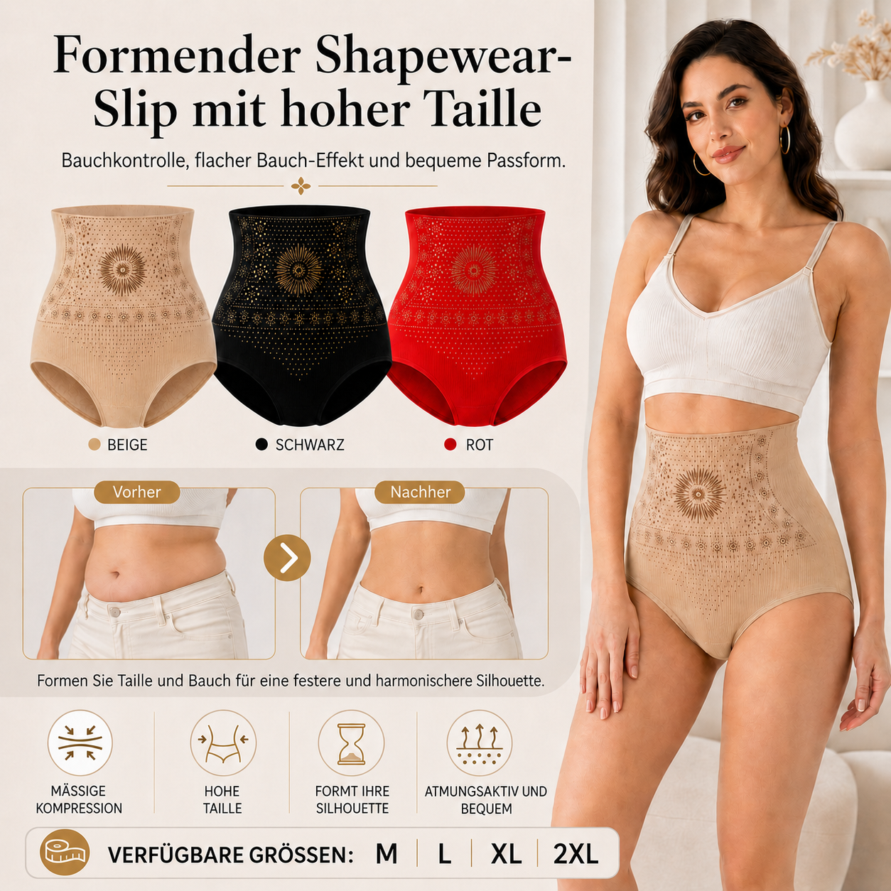 Formende Shorts mit Hoher Taille