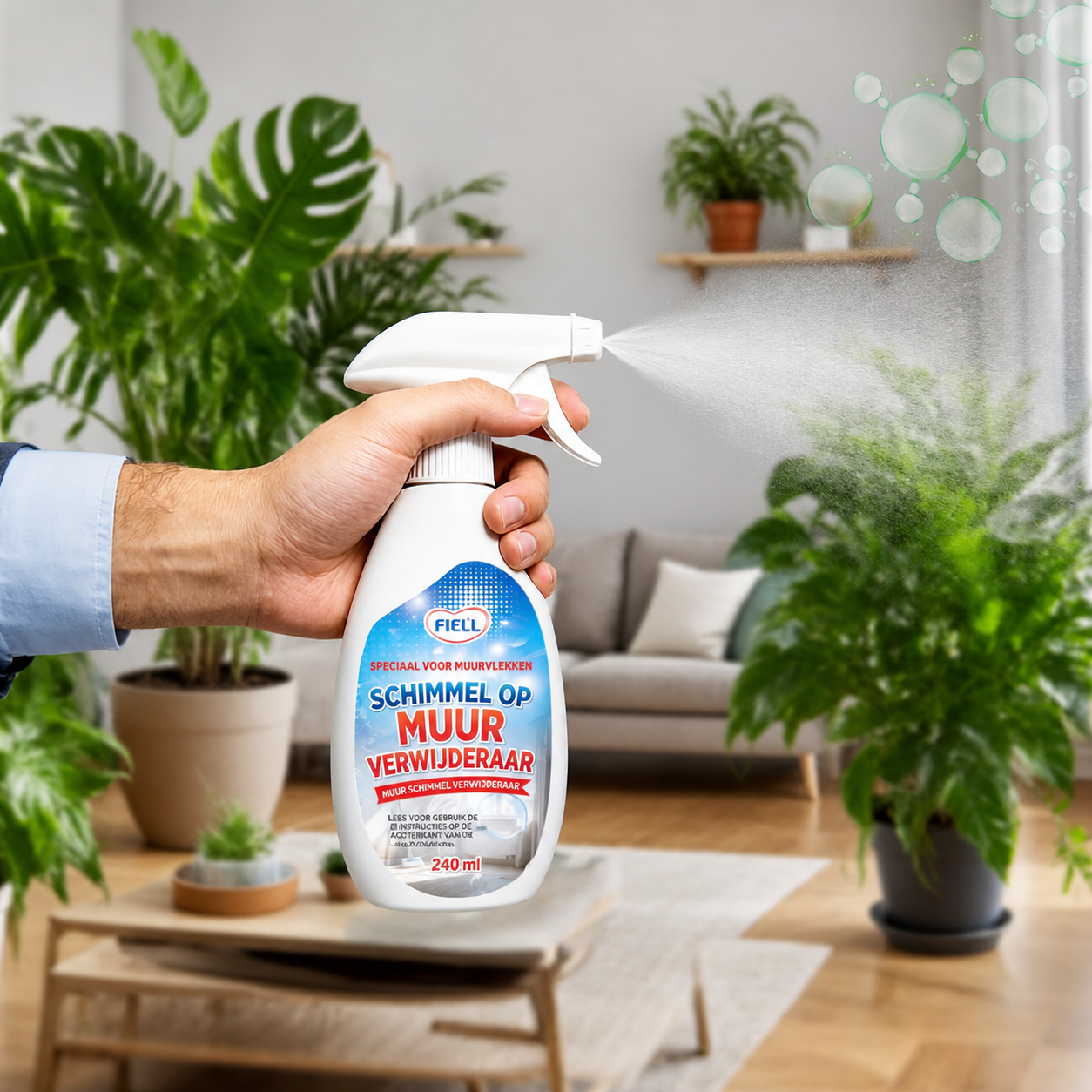 Schnellwirkendes Anti-Schimmel Reinigungsspray für Wände