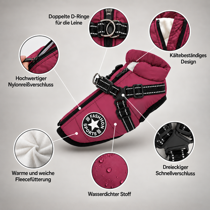 Petstar™ – Wasserdichte Winterjacke mit integriertem Geschirr