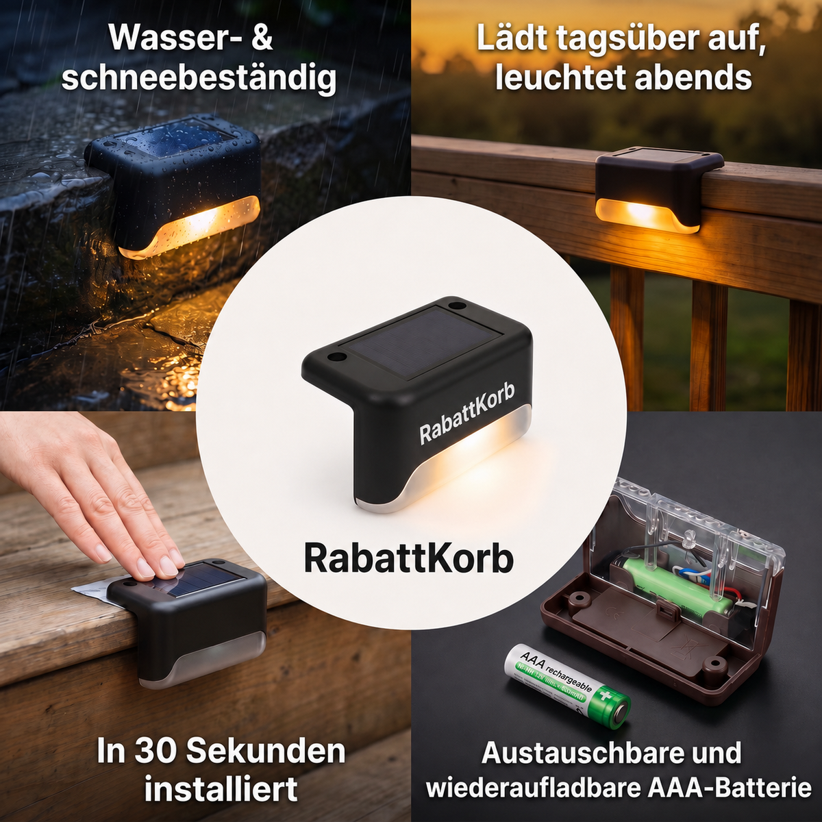 Solarbetriebene Außenlampe