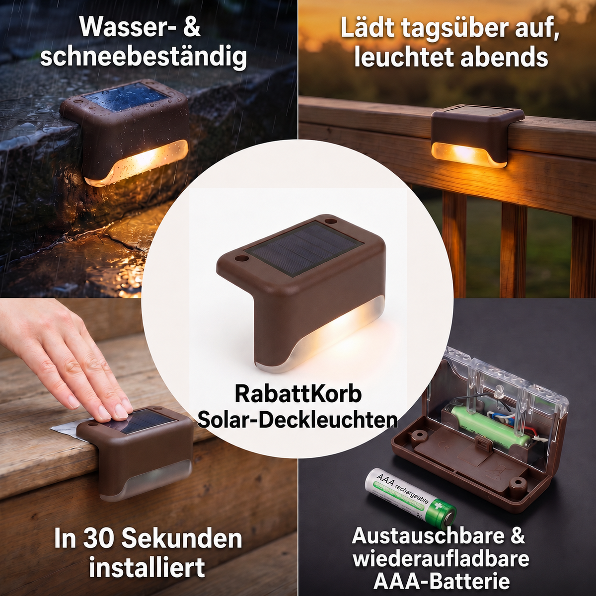 Solarbetriebene Außenlampe