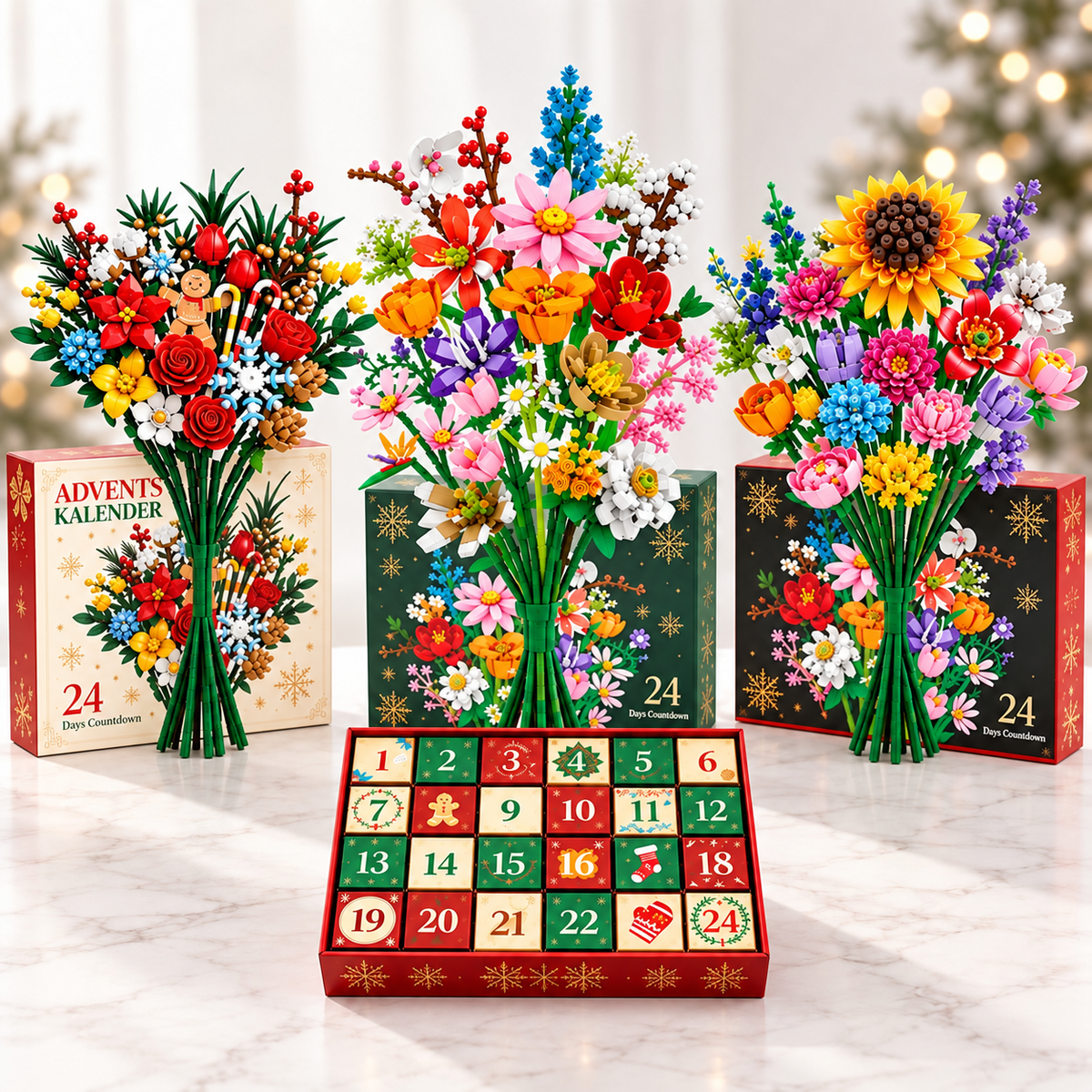 Blumenstrauß-Adventskalender – Gestalte deinen eigenen magischen Blumenstrauß für Weihnachten
