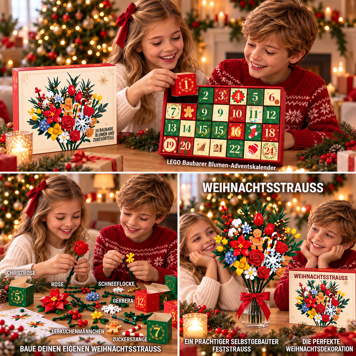 Blumenstrauß-Adventskalender – Gestalte deinen eigenen magischen Blumenstrauß für Weihnachten