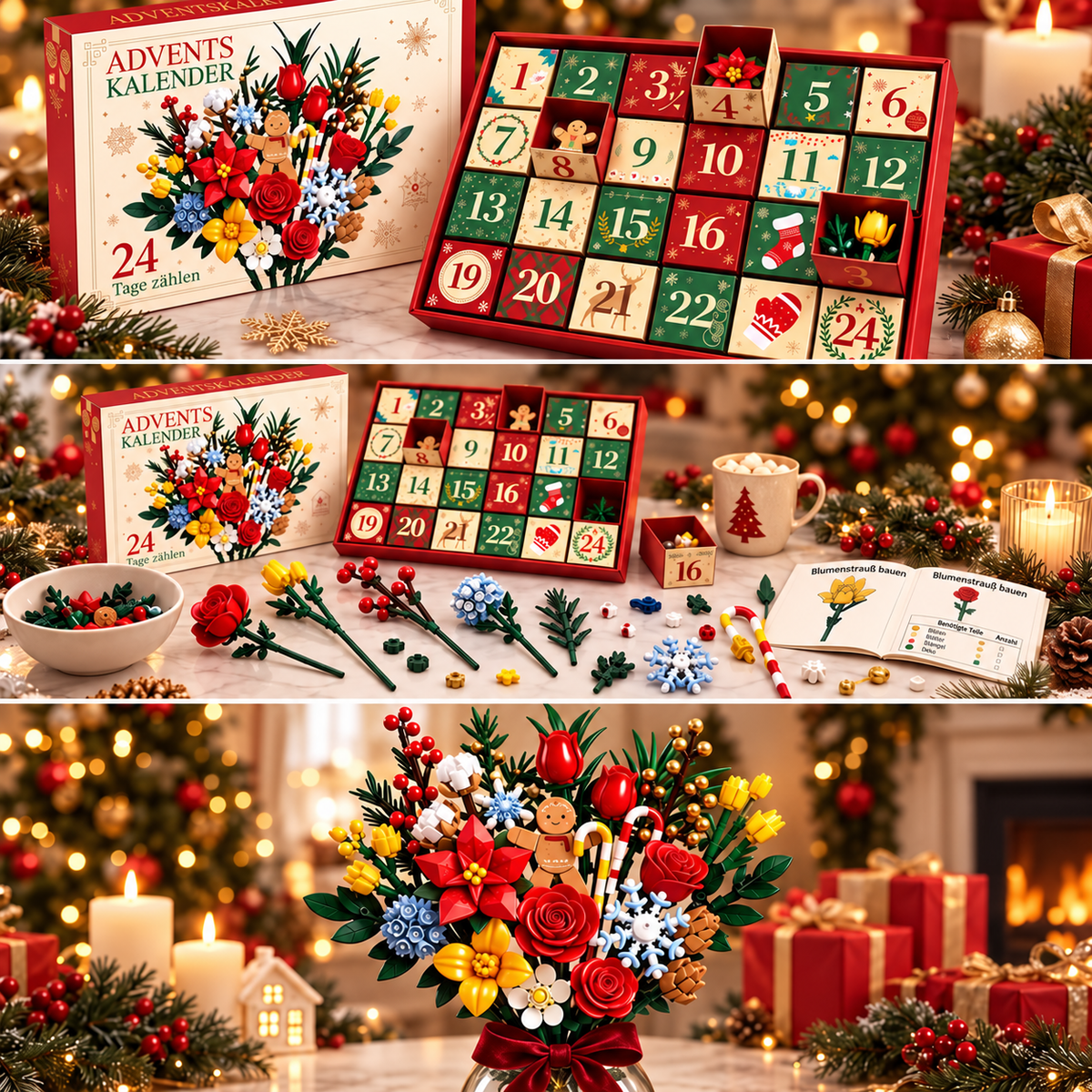 Blumenstrauß-Adventskalender – Gestalte deinen eigenen magischen Blumenstrauß für Weihnachten