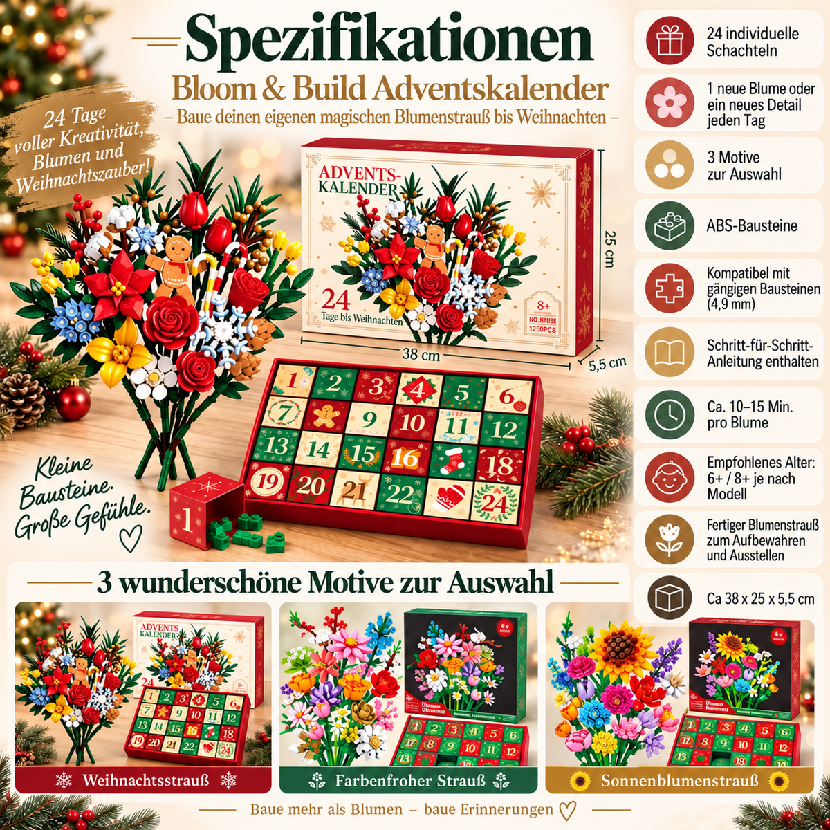 Blumenstrauß-Adventskalender – Gestalte deinen eigenen magischen Blumenstrauß für Weihnachten
