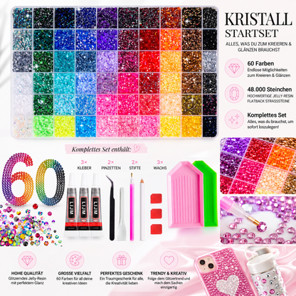 Bedazzle Kit – 48.000 Strasssteine in 60 Farben