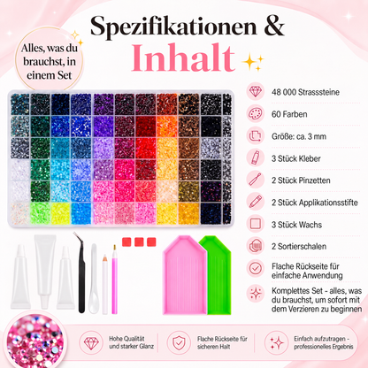 Bedazzle Kit – 48.000 Strasssteine in 60 Farben