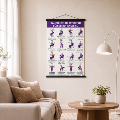 Tai-Chi-Stuhltraining – 2er-Poster-Set für einfaches Training zu Hause (60+)