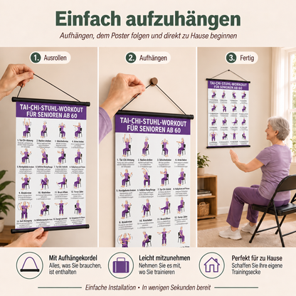 Tai-Chi-Stuhltraining – 2er-Poster-Set für einfaches Training zu Hause (60+)
