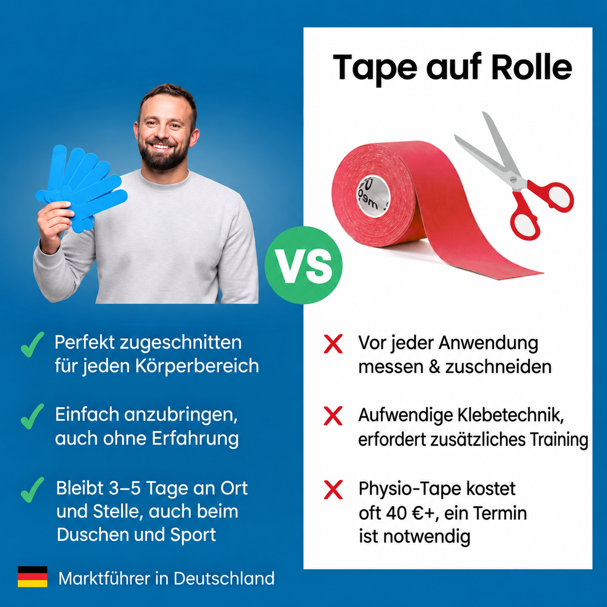 Kniegelenk-Korrekturtape - Bewegen Sie sich wieder mit Vertrauen, ohne ständig an Ihr Knie denken zu müssen