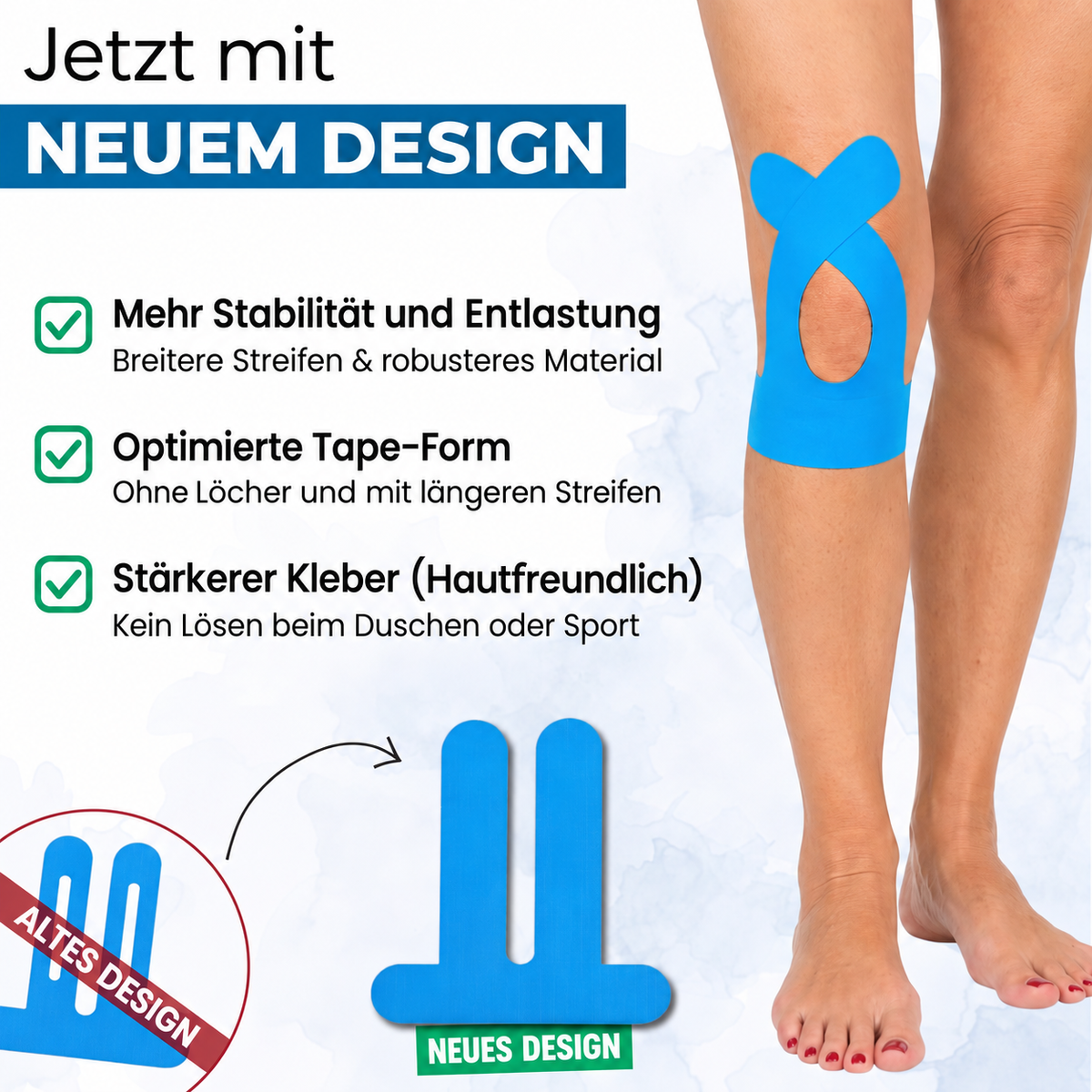 Kniegelenk-Korrekturtape - Bewegen Sie sich wieder mit Vertrauen, ohne ständig an Ihr Knie denken zu müssen