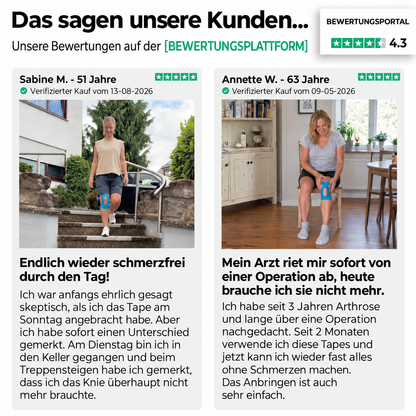 Kniegelenk-Korrekturtape - Bewegen Sie sich wieder mit Vertrauen, ohne ständig an Ihr Knie denken zu müssen