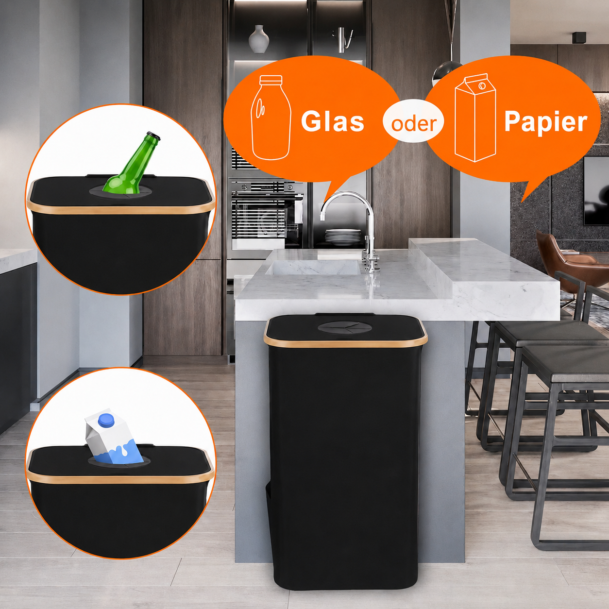 EcoStyle-Abfallbehälter – Modernes Recycling, das perfekt zu Ihrem Zuhause passt