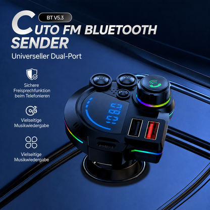 Universeller FM-Bluetooth-Sender - Kabelloses Musikstreaming und Freisprechen