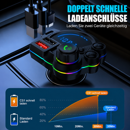 Universeller FM-Bluetooth-Sender - Kabelloses Musikstreaming und Freisprechen