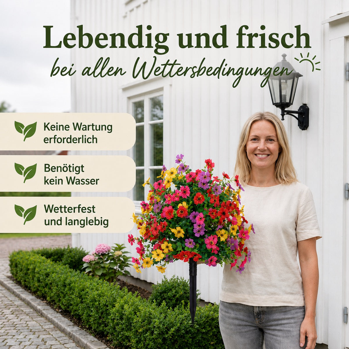 FloraLux - Hochwertige Kunstblumen für Eingangsbereich und Terrasse