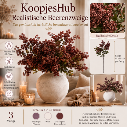 Realistische Beerenzweige (3er-Pack) – das gemütlichste Wohnaccessoire für den Herbst