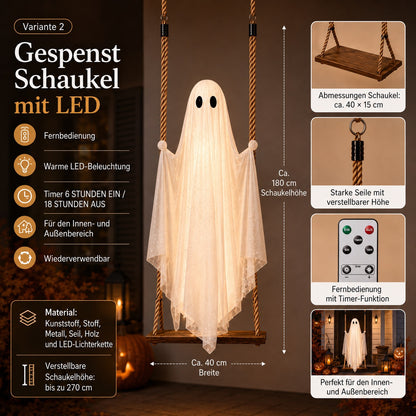 Die Geisterschaukel mit LED-Beleuchtung – die Halloween-Neuheit des Jahres!
