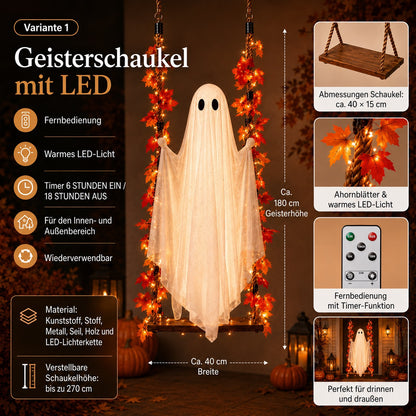 Die Geisterschaukel mit LED-Beleuchtung – die Halloween-Neuheit des Jahres!
