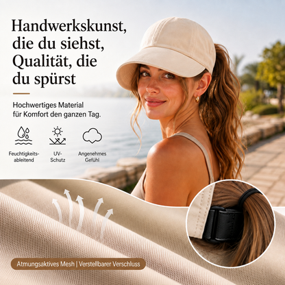 Sonnenhut mit Öffnung für einen Pferdeschwanz