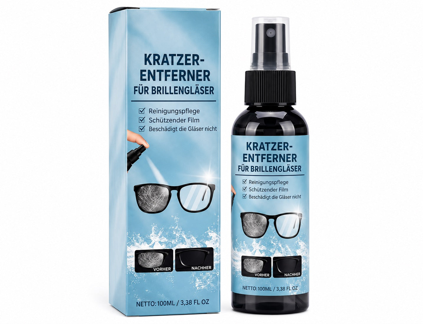 Reparaturspray für Kratzer auf Brillengläsern