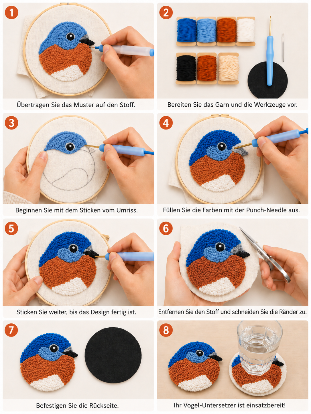 DIY Stickset für Untersetzer
