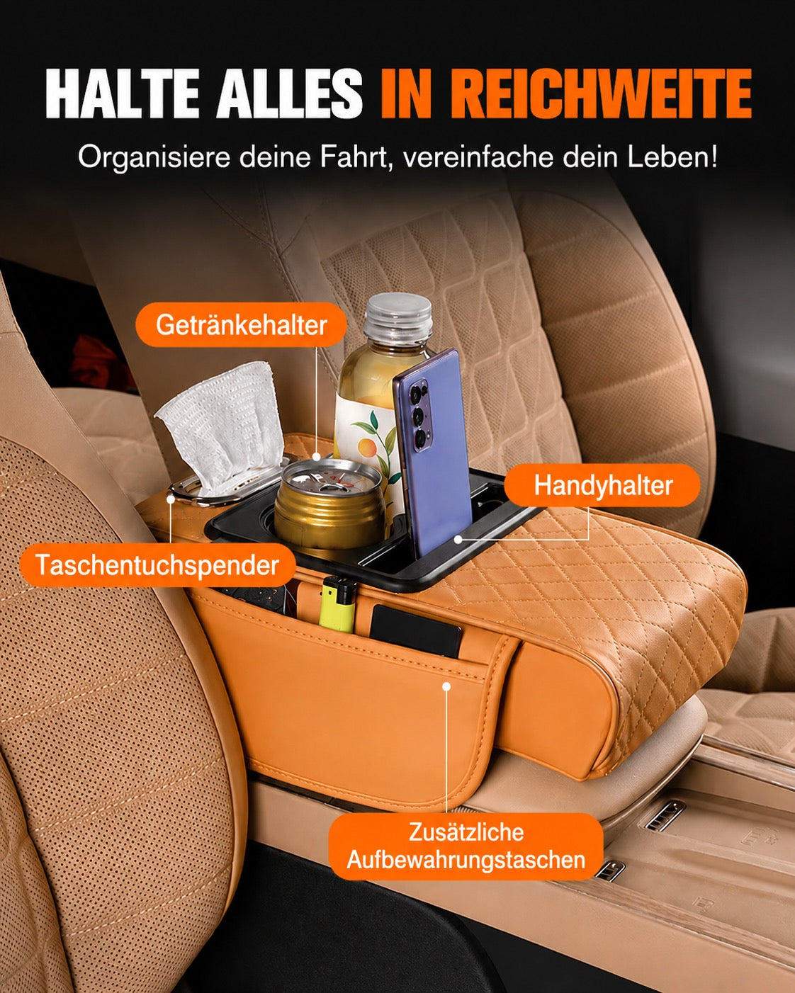 Multifunktionale Leder-Armlehne