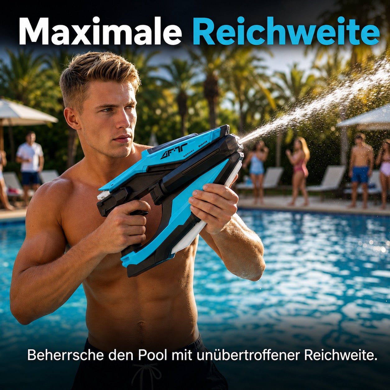 Elektrische Wasserpistole mit LED- und Nebeleffekten