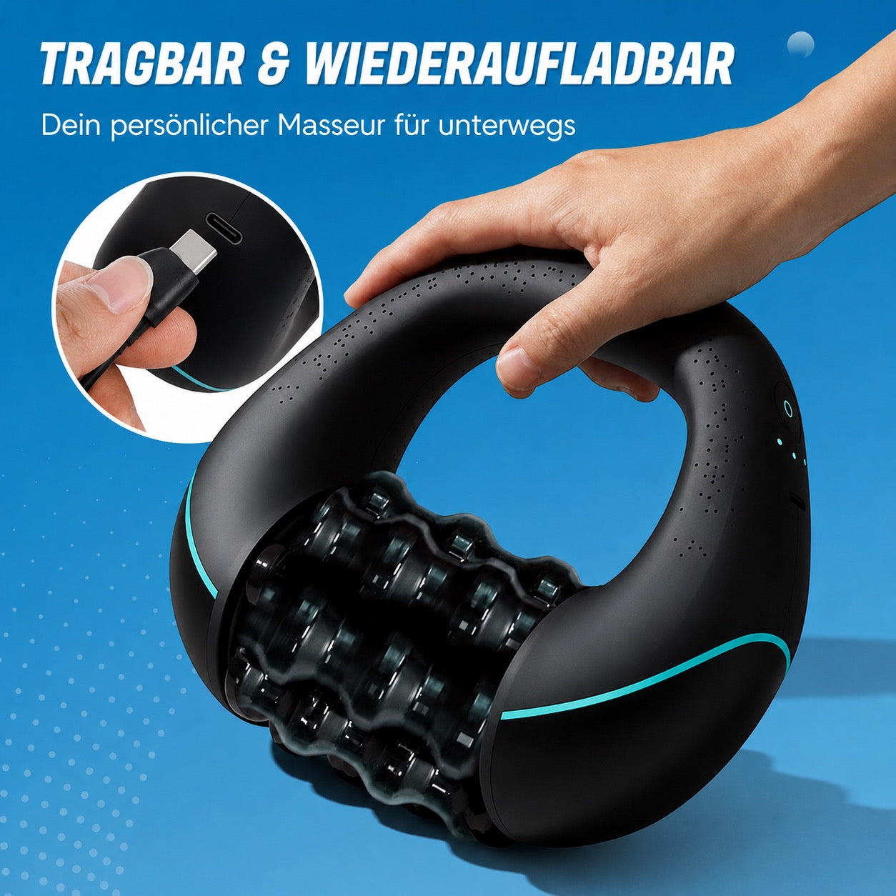 Elektrischer Handmassage-Roller – Tiefen-Knetmassage
