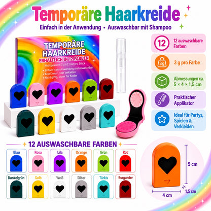 Haarfarbstifte – 12 auswaschbare Farben