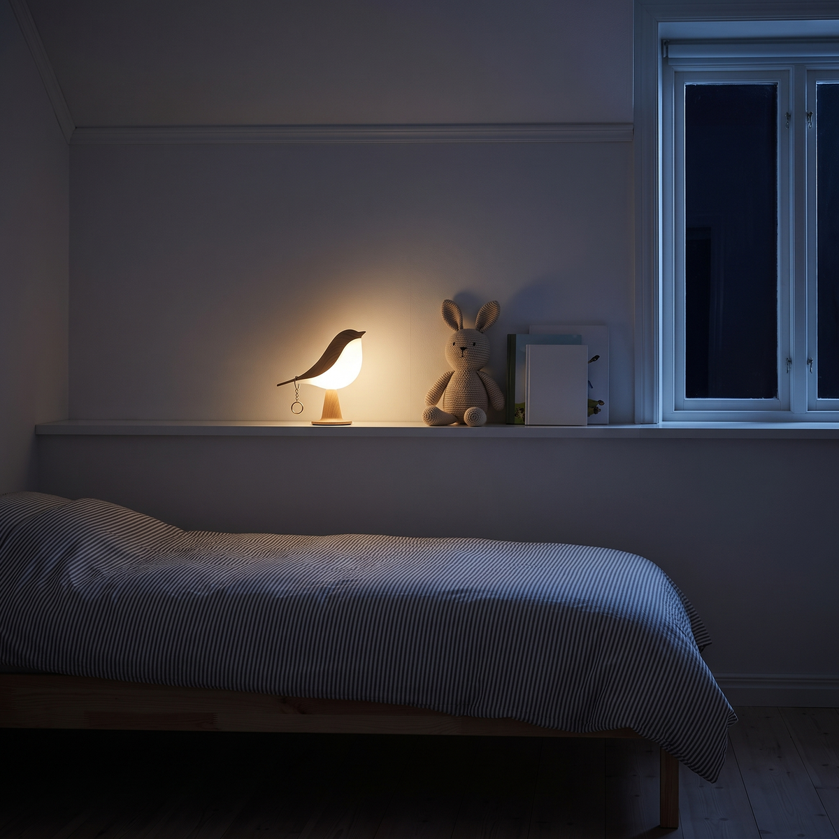 Kabellose Vogellampe mit Touch-Dimmer