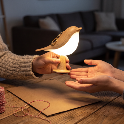 Kabellose Vogellampe mit Touch-Dimmer