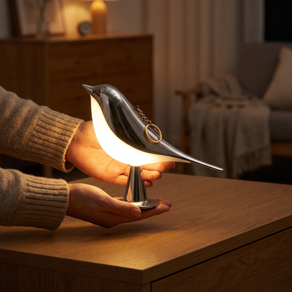 Kabellose Vogellampe mit Touch-Dimmer