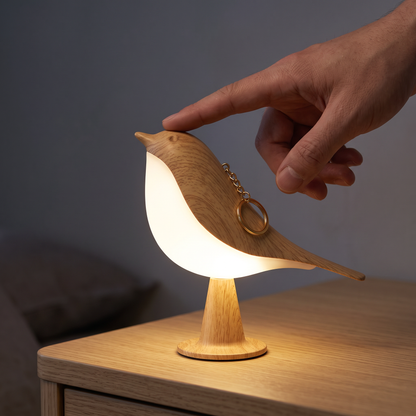Kabellose Vogellampe mit Touch-Dimmer