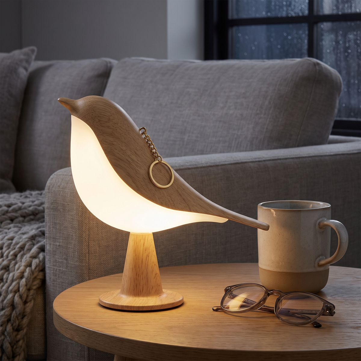 Kabellose Vogellampe mit Touch-Dimmer