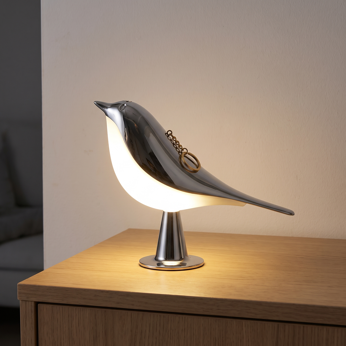 Kabellose Vogellampe mit Touch-Dimmer