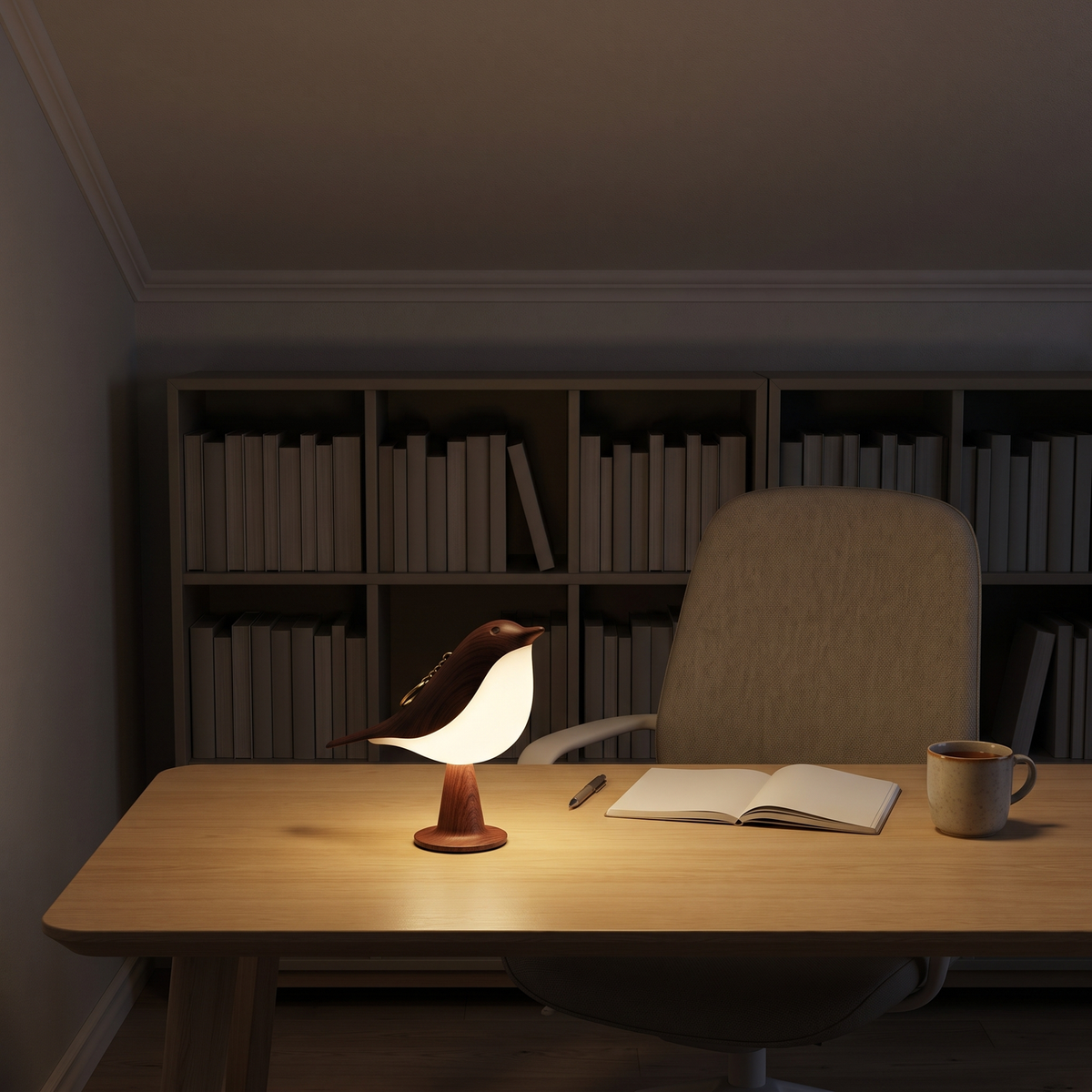 Kabellose Vogellampe mit Touch-Dimmer