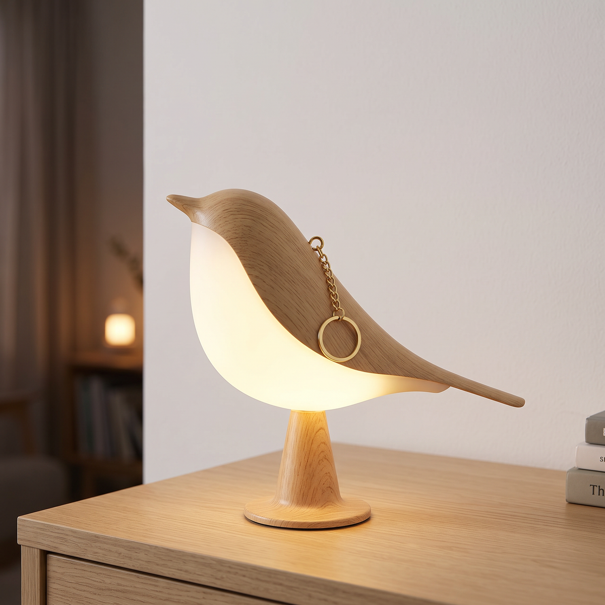 Kabellose Vogellampe mit Touch-Dimmer