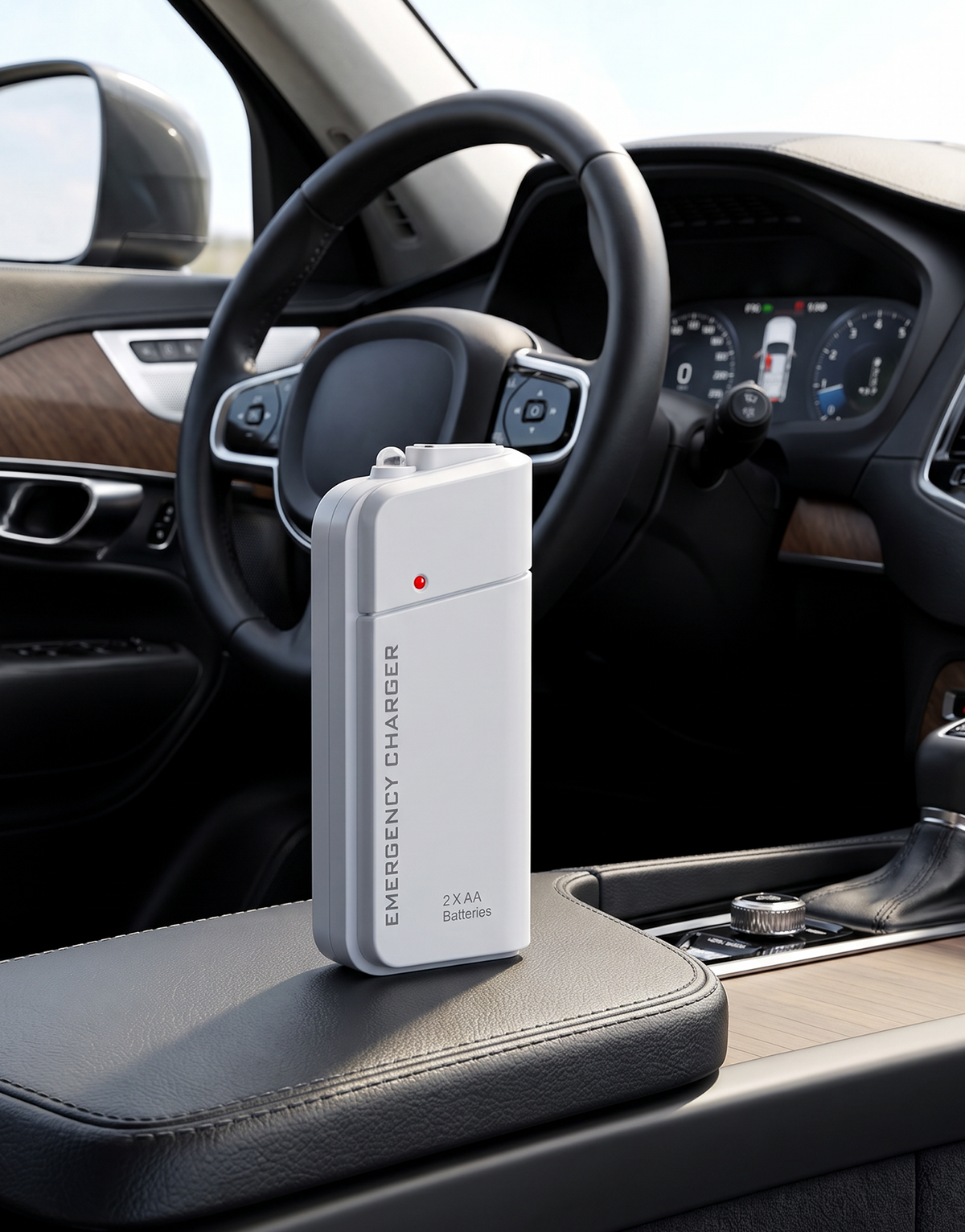 Tragbares Notladegerät mit AA-Batterien – USB-Aufladung, kompakt und mit LED-Taschenlampe – perfekt für Reisen, Pendeln und Stromausfälle