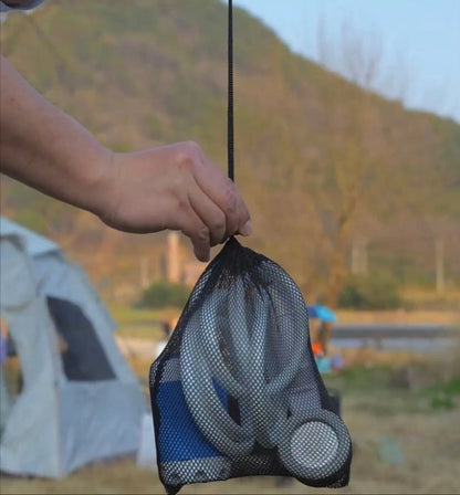 Tragbare Wasserpumpe: Set mit Schlauch und Sprühkopf