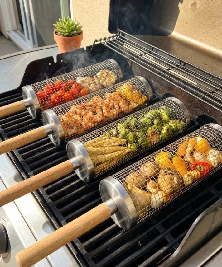 Rollender Grillkorb