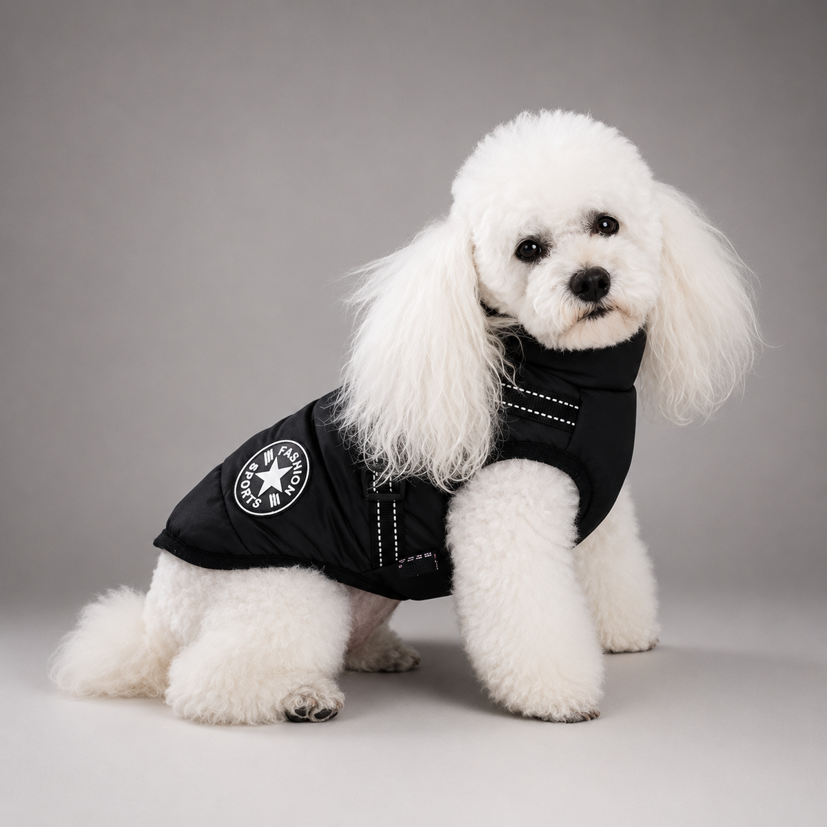 Petstar™ – Wasserdichte Winterjacke mit integriertem Geschirr
