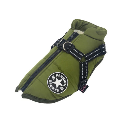 Petstar™ – Wasserdichte Winterjacke mit integriertem Geschirr