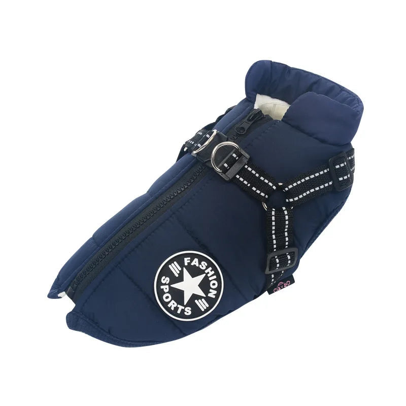 Petstar™ – Wasserdichte Winterjacke mit integriertem Geschirr