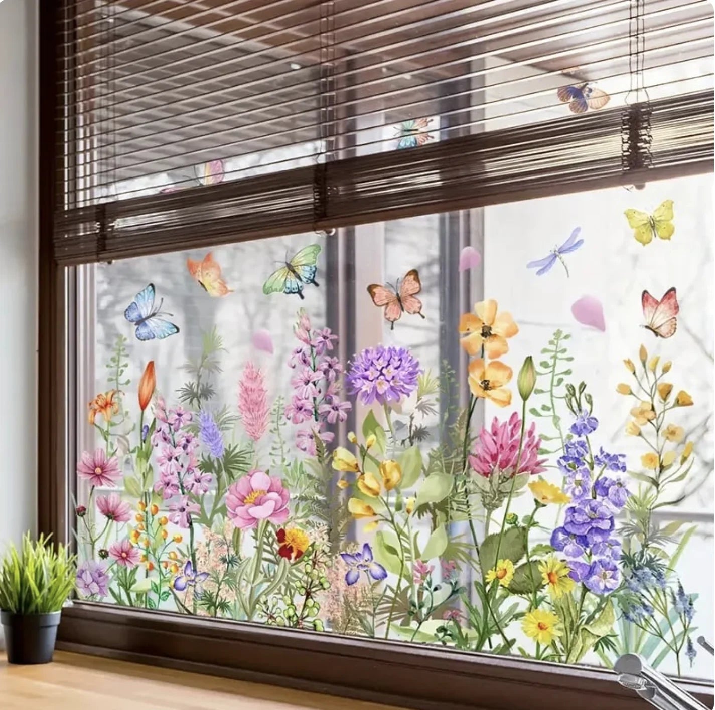 Blumen Fensteraufkleber