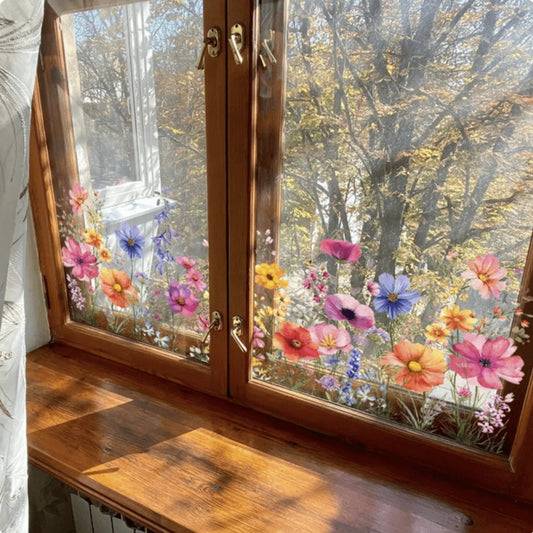 Blumen Fensteraufkleber