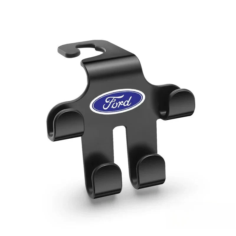 Auto-Logo-Kopfstützenhaken (2 Stück) — Robuste, platzsparende Aufbewahrung für Taschen, Einkäufe und Zubehör